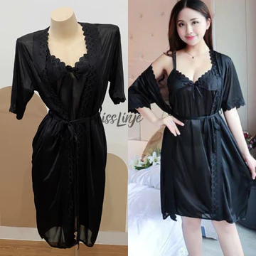 Miss Linje Baju Tidur Wanita Setelan Nightwear Kimono Satin Premium Bisa Buat Seserahan Kado