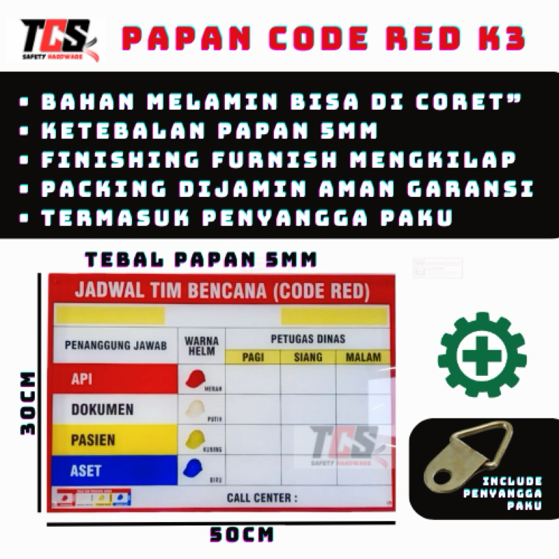 Jual 1 SET CODE RED / PAPAN PIKET / PAPAN BENCANA / PAPAN CODE RED ...