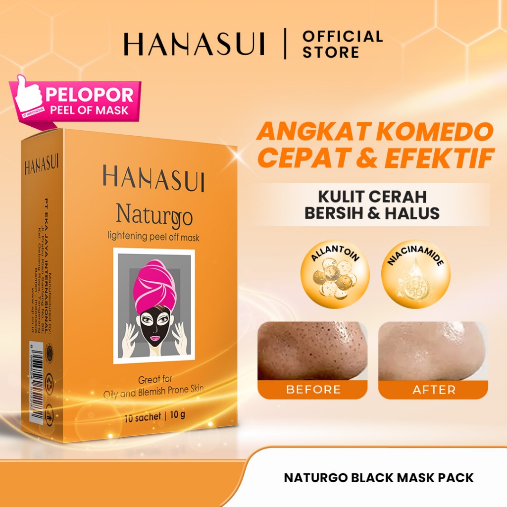 Jual Hanasui Naturgo Black Peel Off Mask - Box Masker Hitam Angkat ...