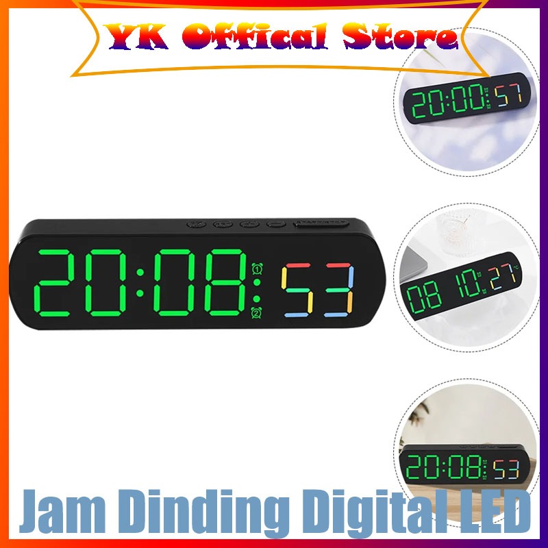 Jual Jam Alarm Dinding 6639/ Jam Dinding Digital LED / Waku Table Clock ...