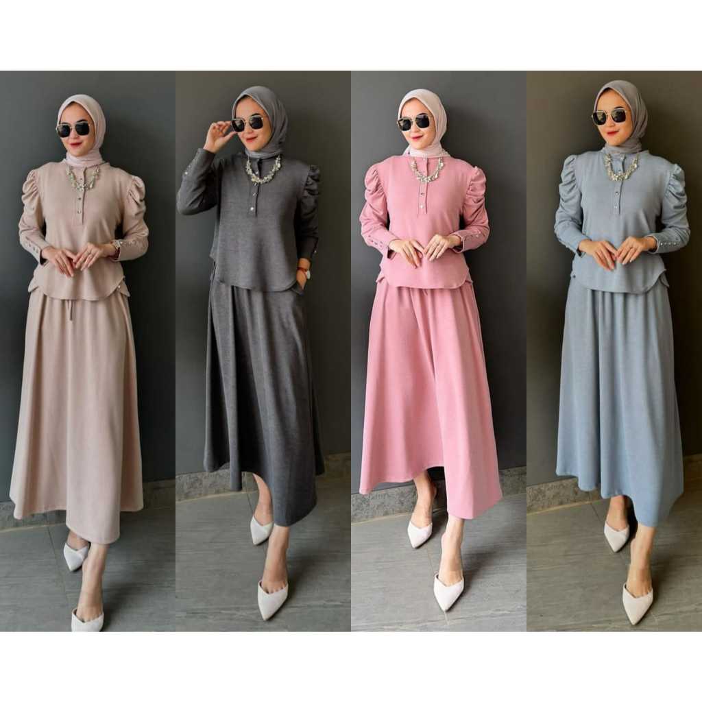 Jual TERBARU LARISA SETELAN ROK ONE SET ROK KNIT PREMIUM SETELAN ROK ...