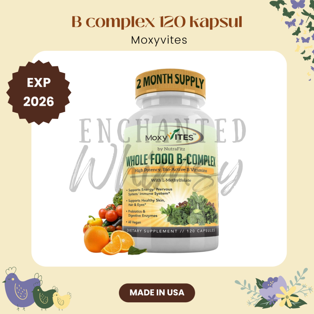 Jual Wholefood B Complex MoxyVites 120 vit B12 B1 B2 B3 B5 B6 B7 B9