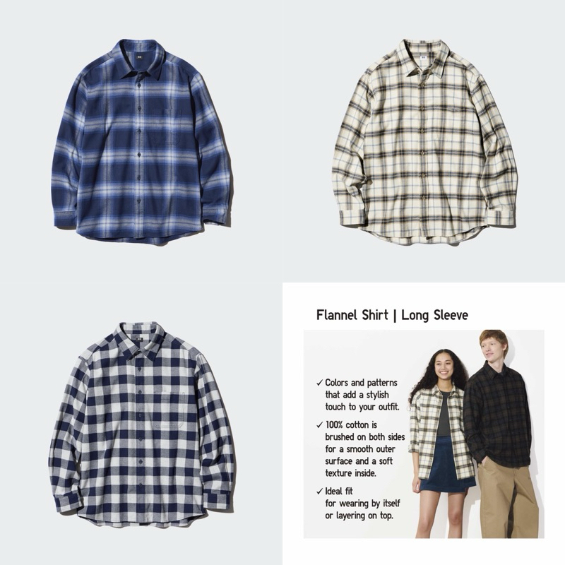 Jual Uniql** flanel chacked new original | Shopee Indonesia
