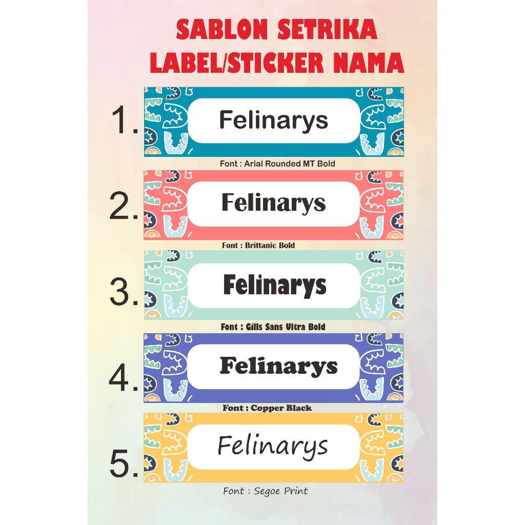 Jual Sticker Sablon/Label Setrika Custom Nama Anak dan Dewasa | Shopee ...