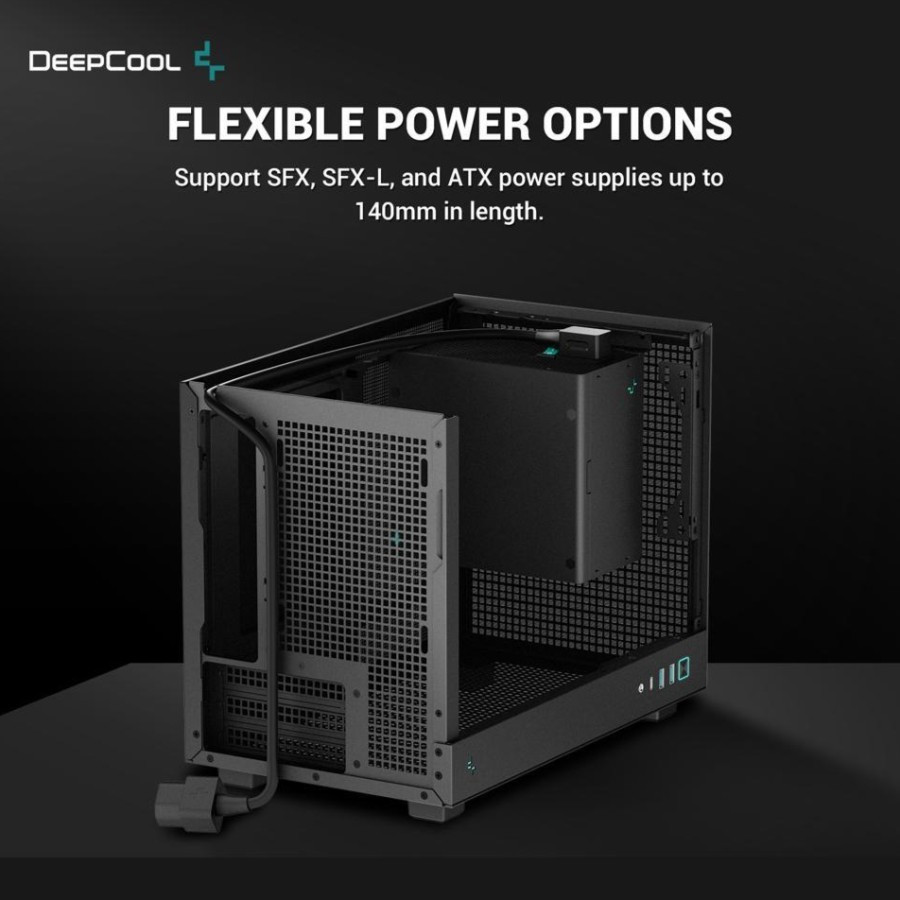 Jual DEEPCOOL CH160 BLACK MINI ITX SFF PC CASE CASING GAMING CHASSIS ...