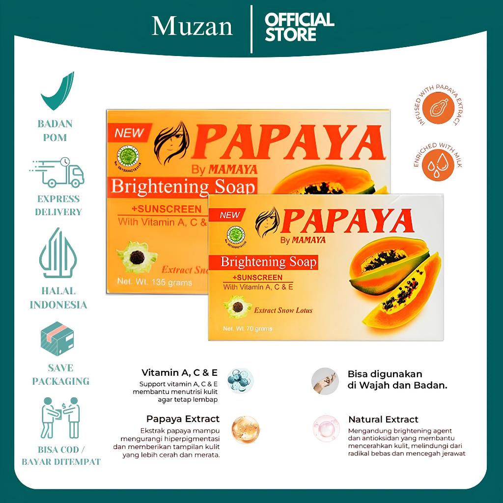 Jual [BPOM] Papaya Brightening Soap By Mamaya / Sabun Cuci Muka Pepaya ...