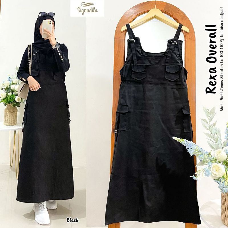 Jual jumpsuit overall rok twill combed stretch wanita | Shopee Indonesia