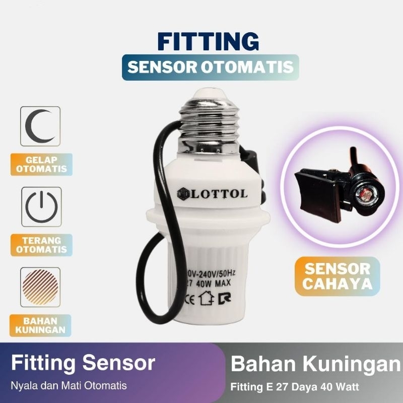 Jual Fitting Lampu Sensor Cahaya Otomatis On Off Fitting Sensor Siang ...