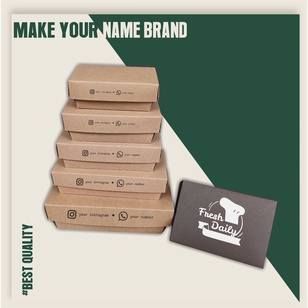 Jual Custom Sablon Box Kraft Size (S) 500 pcs + SABLON 1 WARNA | custom ...