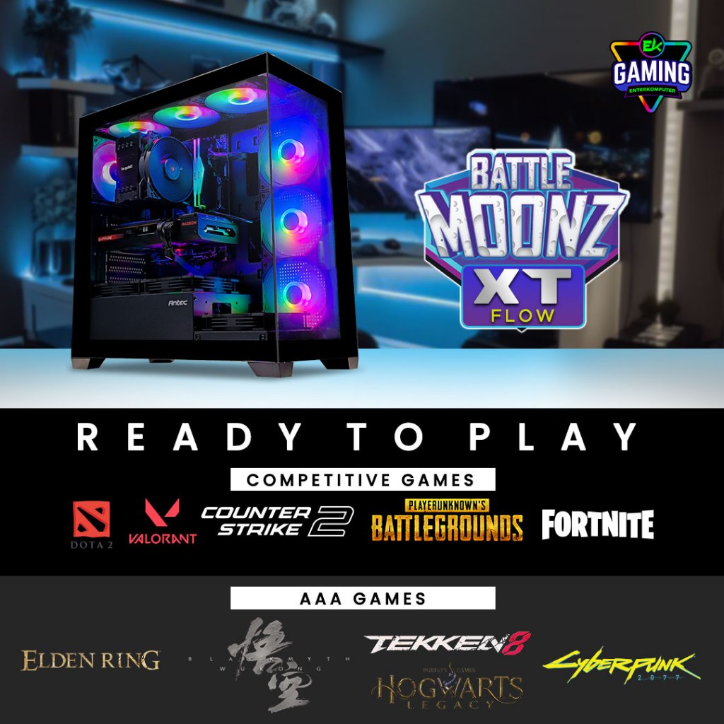 Jual PC Rakitan EK Gaming BattleMoonz XT-Flow - Ryzen 5 RX 7600 XT ...