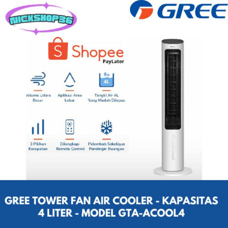 Jual GREE TOWER FAN / AIR COOLER GREE GTAACOOL4 dengan Generator Anion