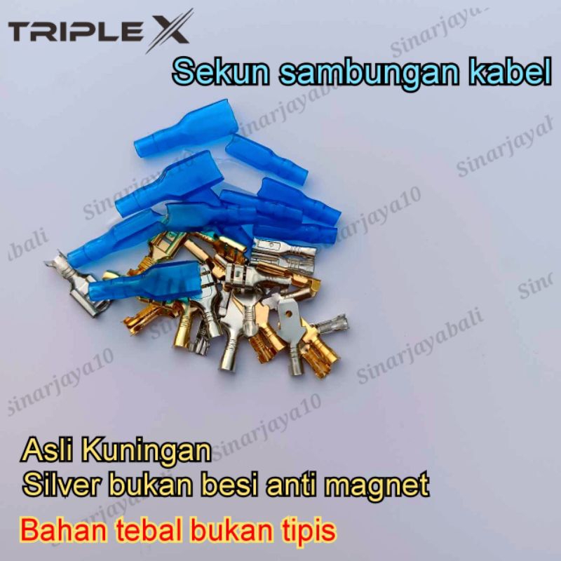 Jual sekun kabel pipih gepeng kecil sedang besar motor mobil 2,8 4,8 6 ...