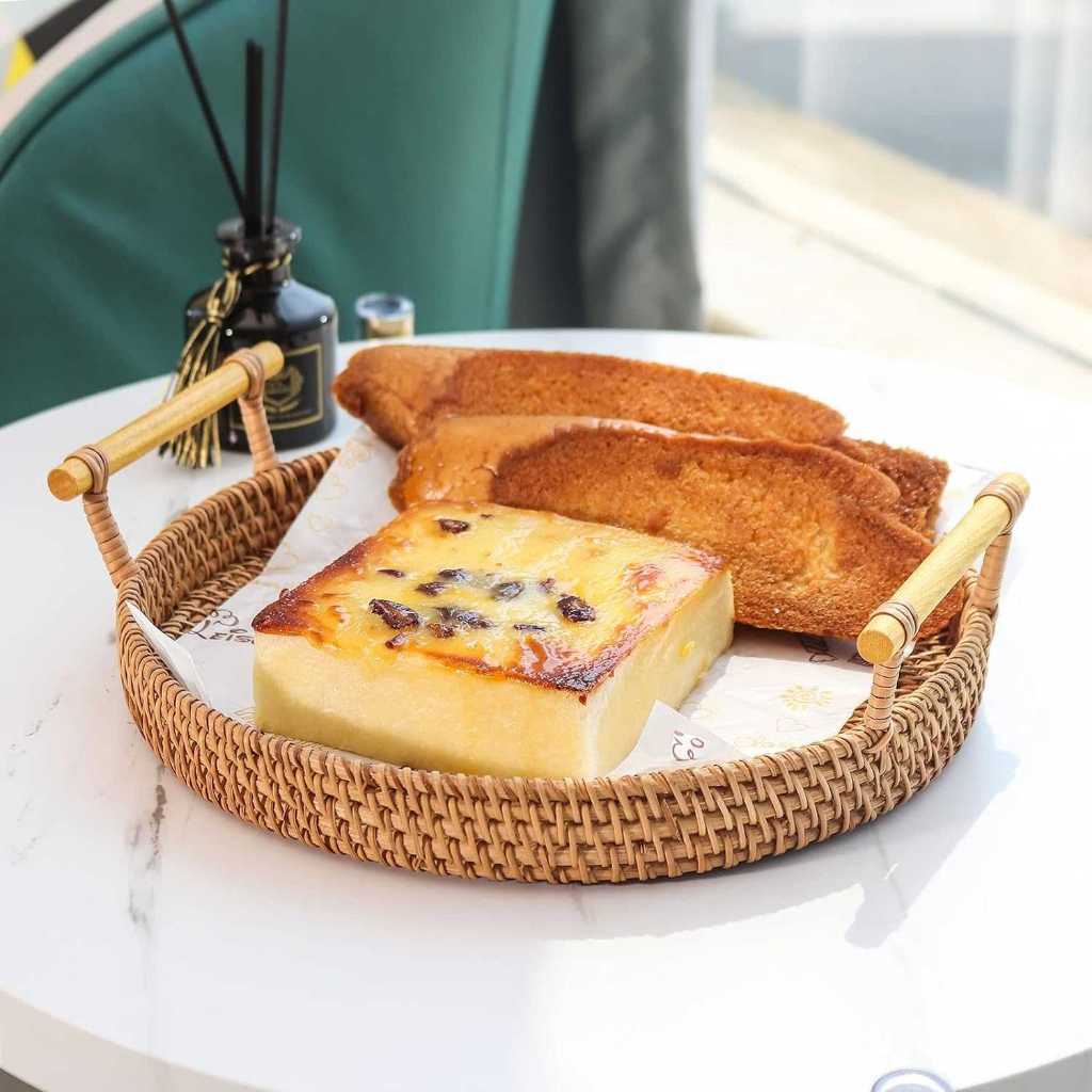 Jual Tatakan Nampan Rotan Buah Roti Kue Serbaguna Desain Klasik Estetik ...