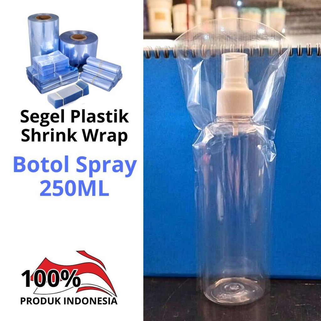 Jual Shrink Wrap Segel Plastik Lengkung Botol Spray 250ML Plastik PVC ...