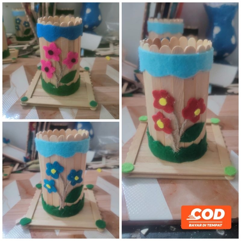 tempat pensil stik es krim unik prakarya kerajinan tangan terbaru