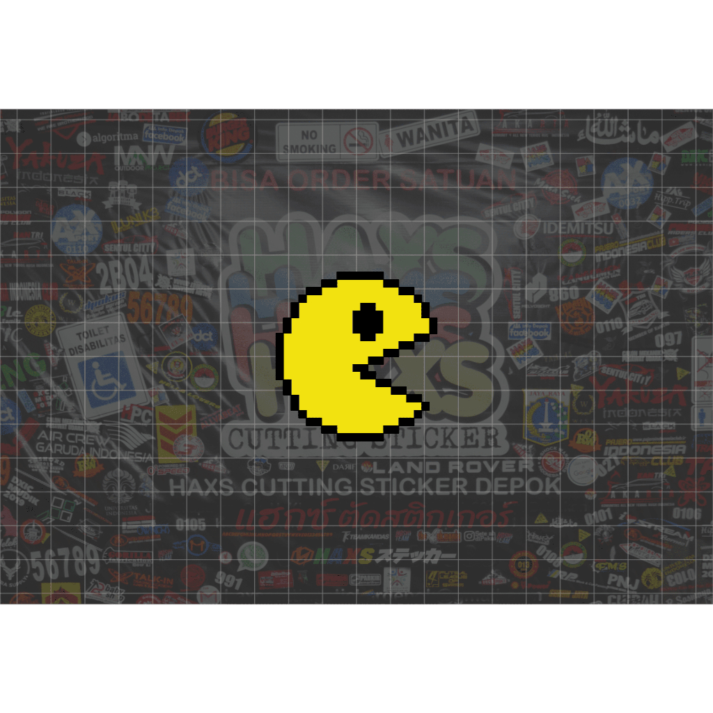 Jual Cutting Sticker Pacman Pixel Ukuran 5 Cm Untuk Motor | Shopee ...