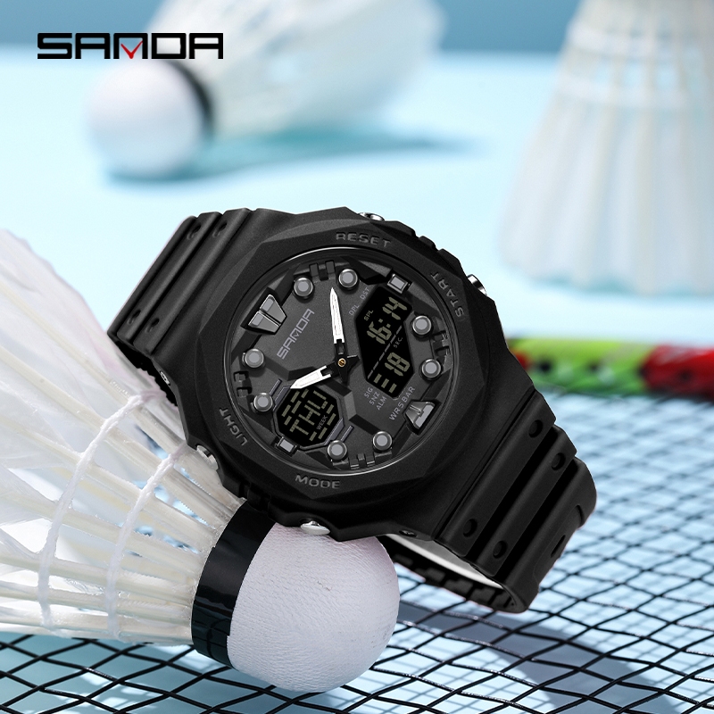 Jual SANDA 6200 Jam Tangan Pria Wanita Digital Analog Sport EL 