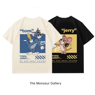 The Monseur Gallery kaos oversize wanita T-shirt Oversize/ Tom / Jerry  /Couple Cute Kartun Tshirt/ Baju Atasan Wanita Terbaru| Kaos Wanita