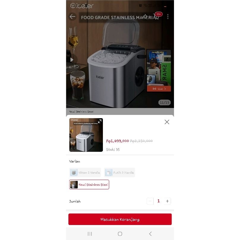 Jual (PRELOVED) Iceler Mesin Es Portable Ice Maker 12 Kg | Shopee Indonesia