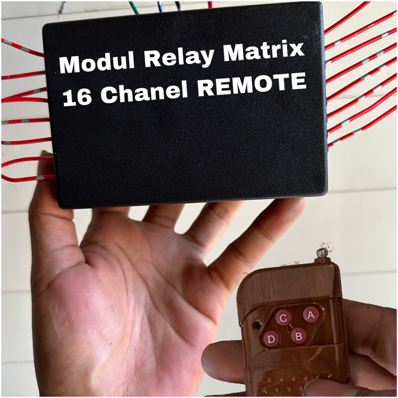 Jual Modul relay Matrix 16 Chanel Remote untuk lampu tembak projie ...