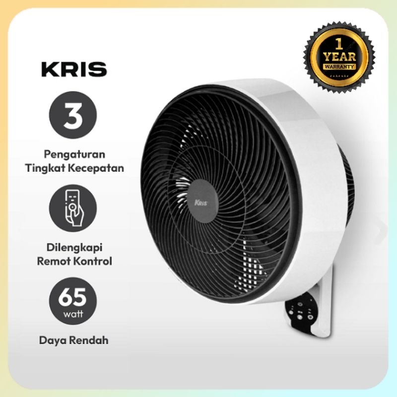 Jual KRIS Kipas Angin Dinding 12 Inch Remote 60W Wall Fan 30,48 Cm Kris ...