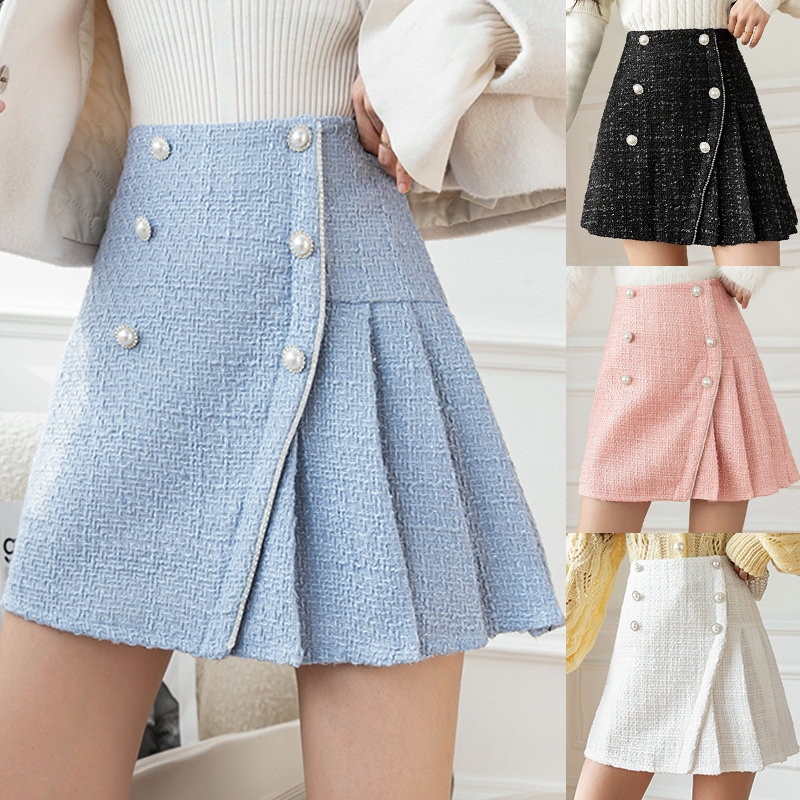 Jual KARAKOREA 7701 Tweed Mini Skirt/Rok Mini/Rok Pendek/Rok Pesta ...