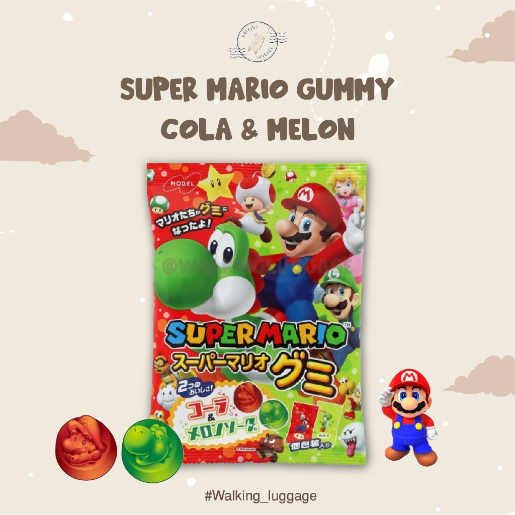 Jual Super Mario Gummy Rasa Cola & Melon | Snack Jepang | Shopee Indonesia