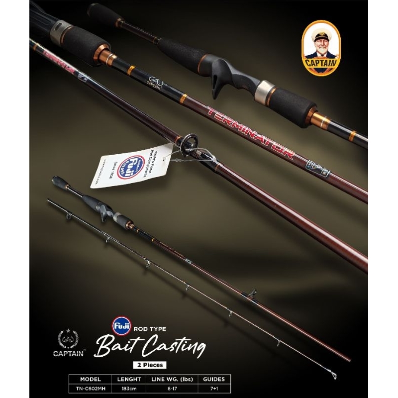 Jual Rod BC / BAITCASTING CAPTAIN TERMINATOR 183cm (Line Test 8-17lbs ...