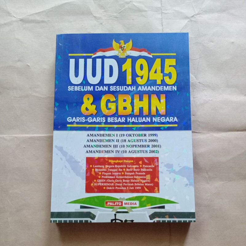 Jual Buku UUD 1945 AMANDEMEN - UUD 1945 PERUBAHAN UUD - UUD 1945 & GBHN ...