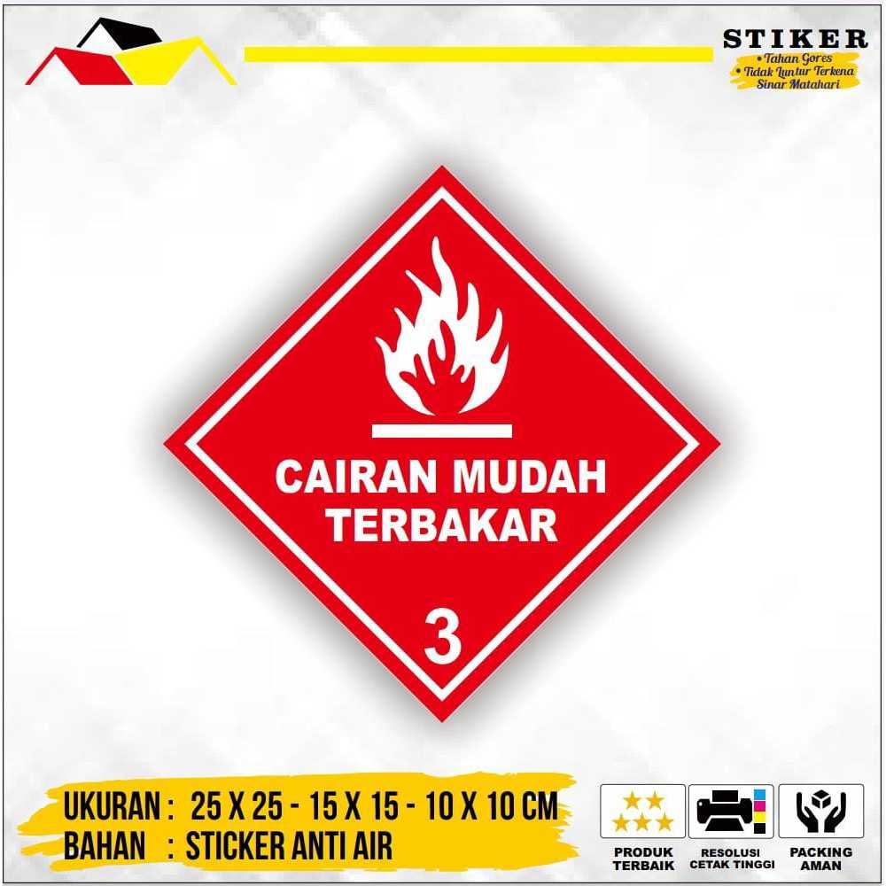 Jual Stiker Simbol Label K Limbah B Hazmat Cairan Mudah Terbakar