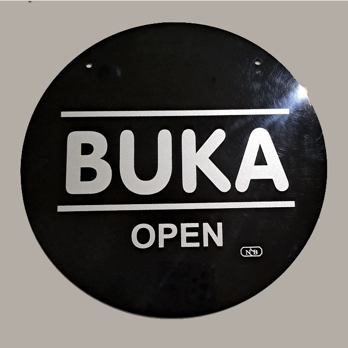 Jual Sign Label Acrylic/Label Akrilik Besar diameter 20cm Hitam Silver ...