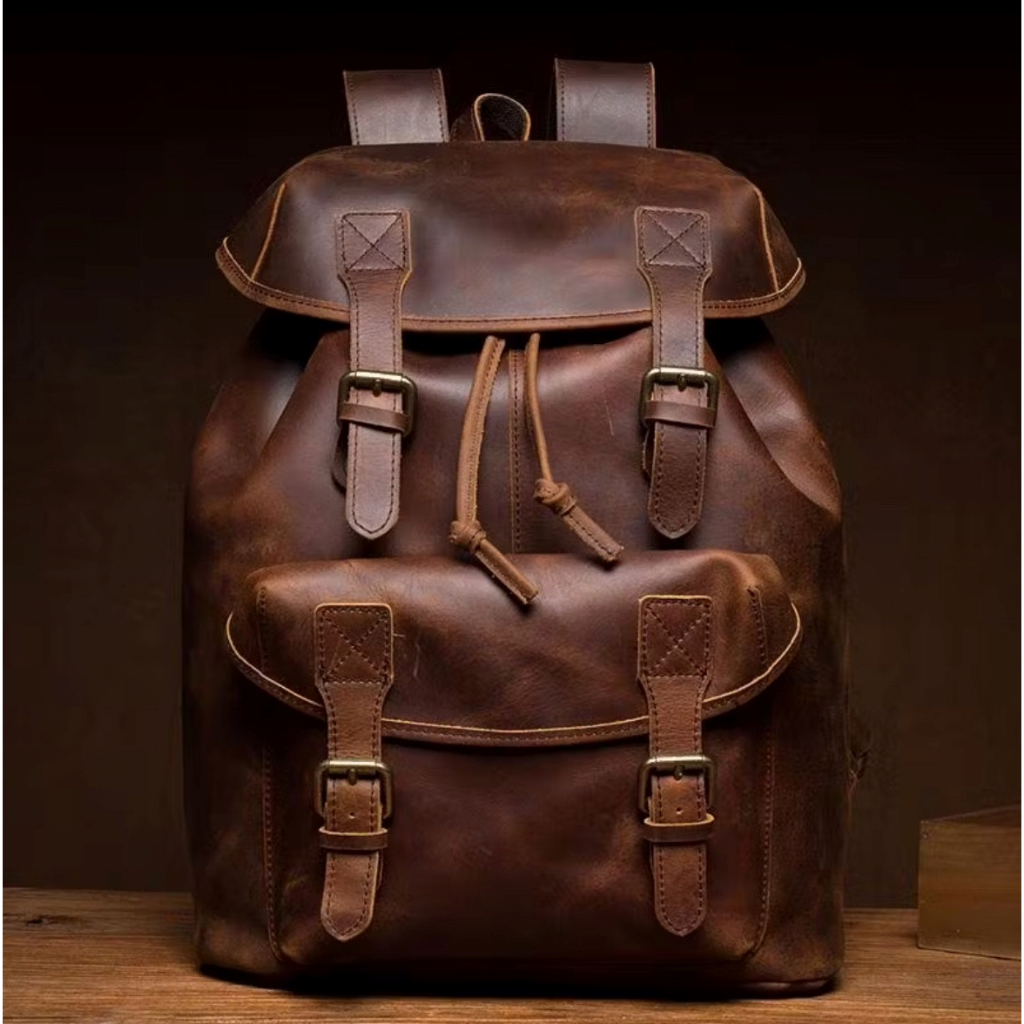 Jual JAYA LEATHER Tas Ransel Pria Wanita Kulit Asli Crazy Horse Bisa ...