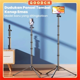 GOODCH Tripod Handphone 210cm Dengan Ring Light Remote Bluetooth – Stand Besi Stabil Adjustable