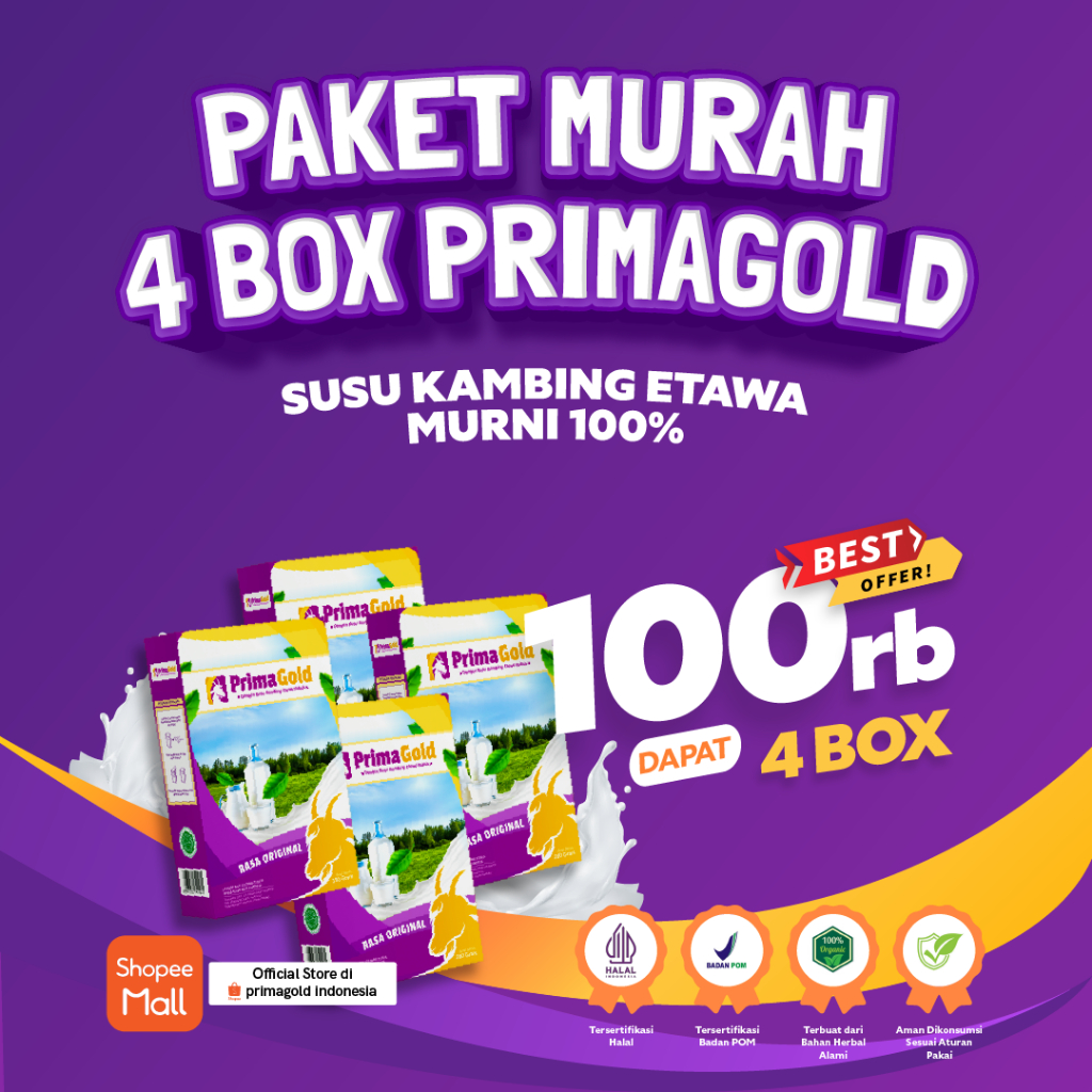 Jual 4 BOX SUSU ETAWA PRIMA GOLD MURNI PRIMAGOLD SUSU ETAWA | Shopee ...