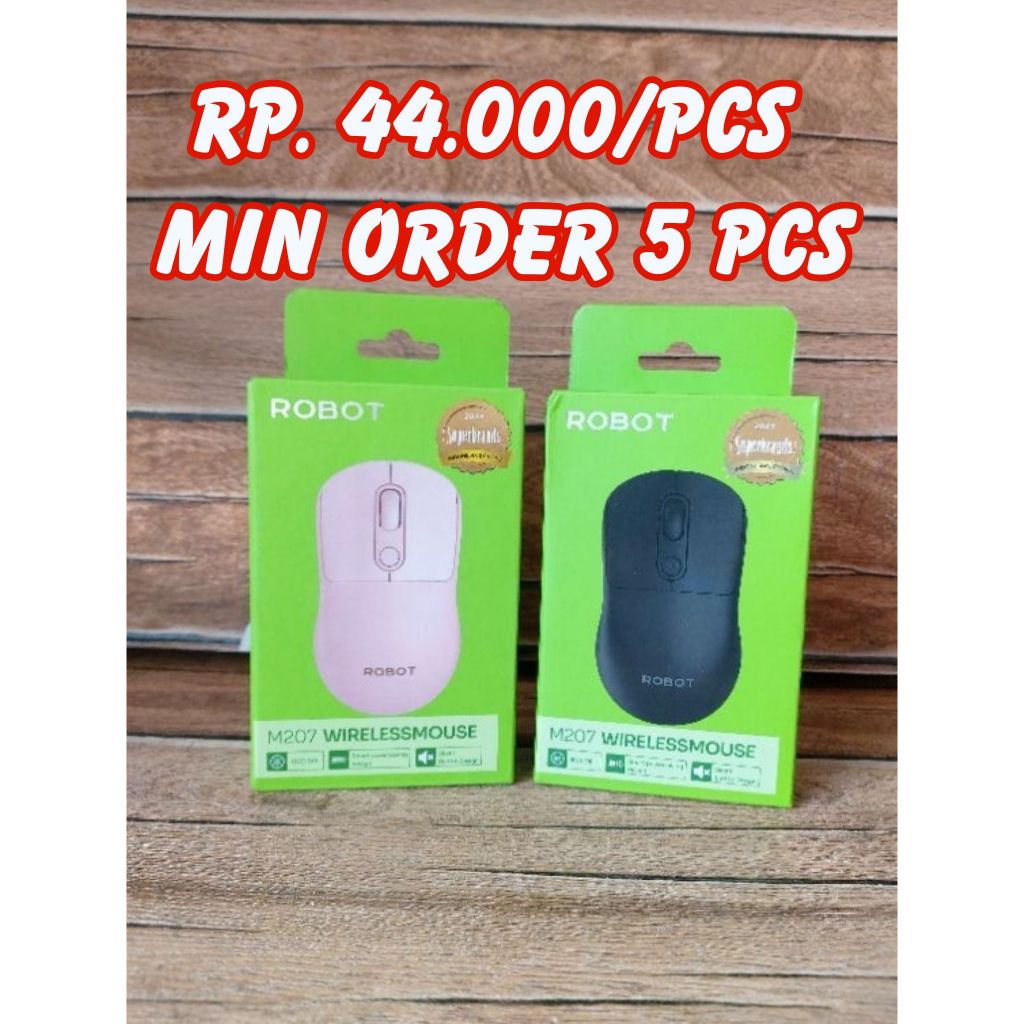 Jual Rp. 44.000 MIN 5 PCS // ROBOT M207 Wireless Mouse 1600 DPI Silent ...