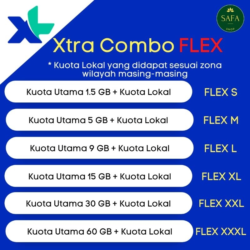 Jual Kuota Xl Xtra Combo Flex S S M M L L Xl Xxl Xxxl Paket Data Inject Murah Shopee