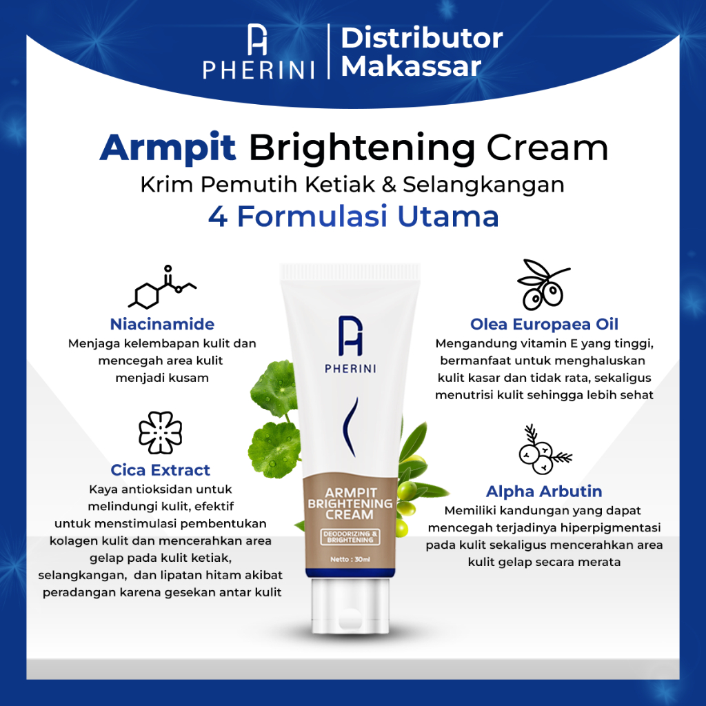 Jual PHERINI New Packaging Underarm Armpit Brightening Cream |Pencerah ...