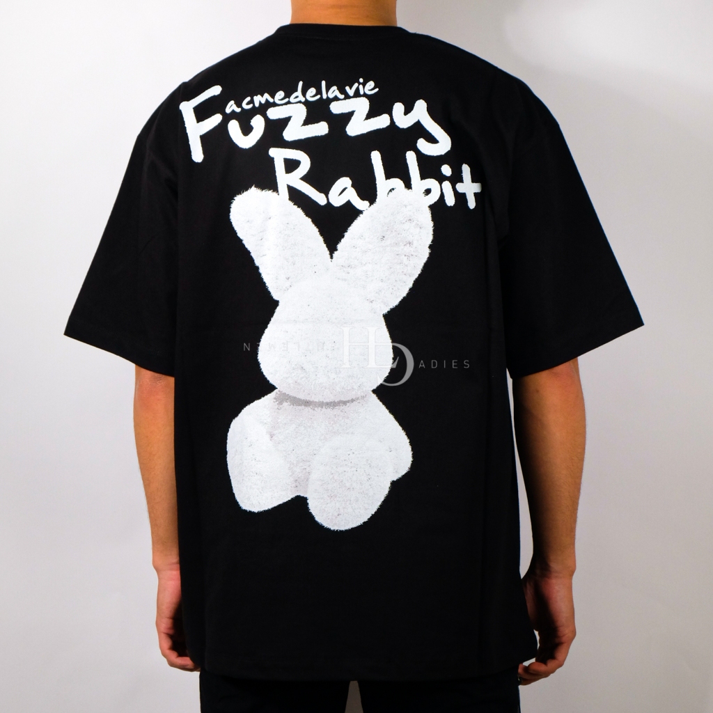 Jual ADLV Doodle Fuzzy Rabbit Tee Black | Shopee Indonesia