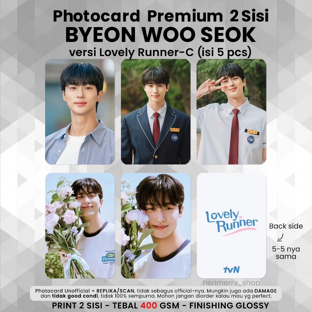 Photocard Byeon Wooseok dan Ryu Sunjae - Kartu Kpop Merch Unofficial Premium 2 Sisi