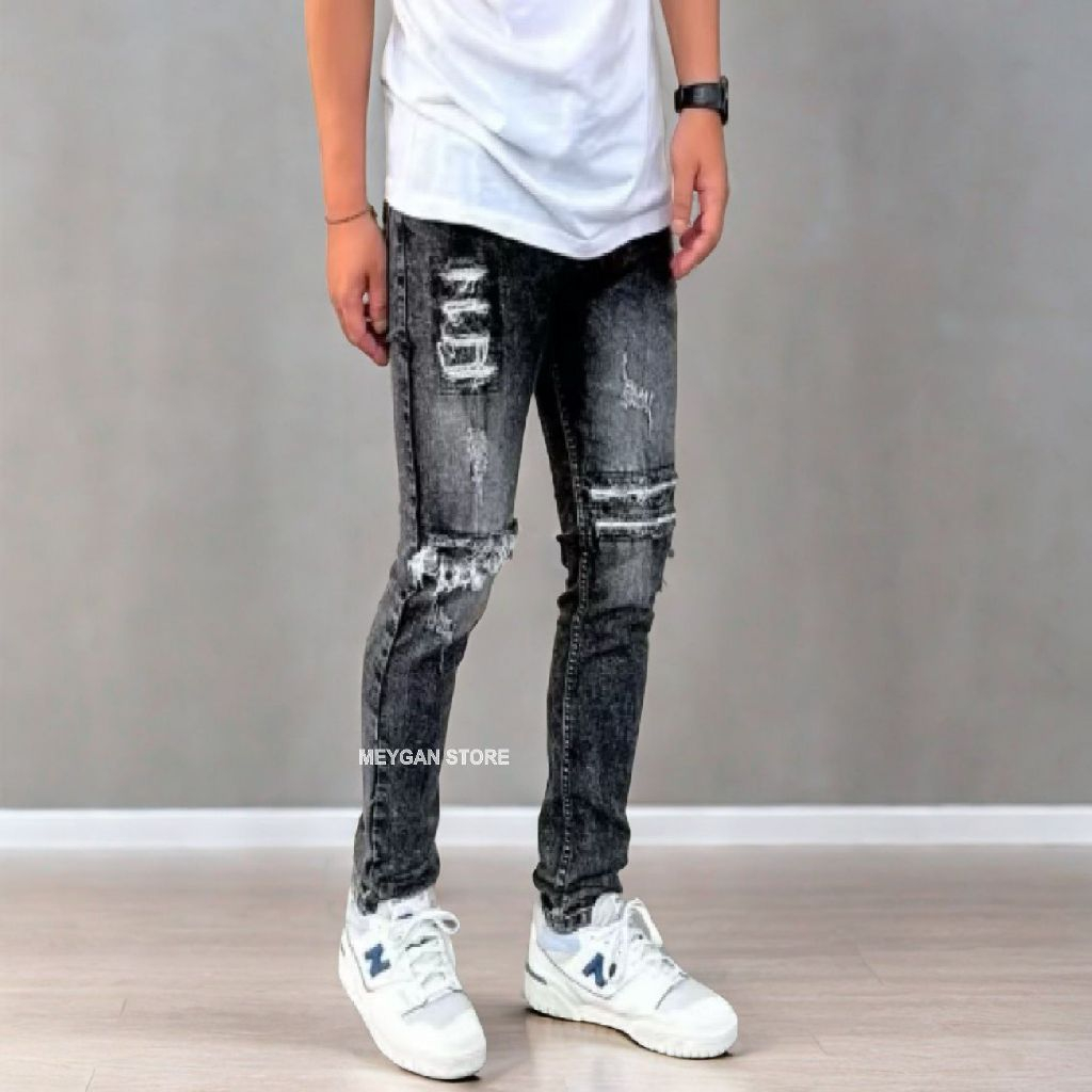 Jual Celana Jeans Pria panjang Skinny Slim Fit NEVERLOSE Panjang Melar ...