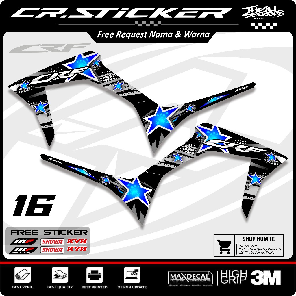 Jual STIKER STRIPING CRF 150 L EKSKLUSIF MOTIF BINTANG RACING DESAIN ...