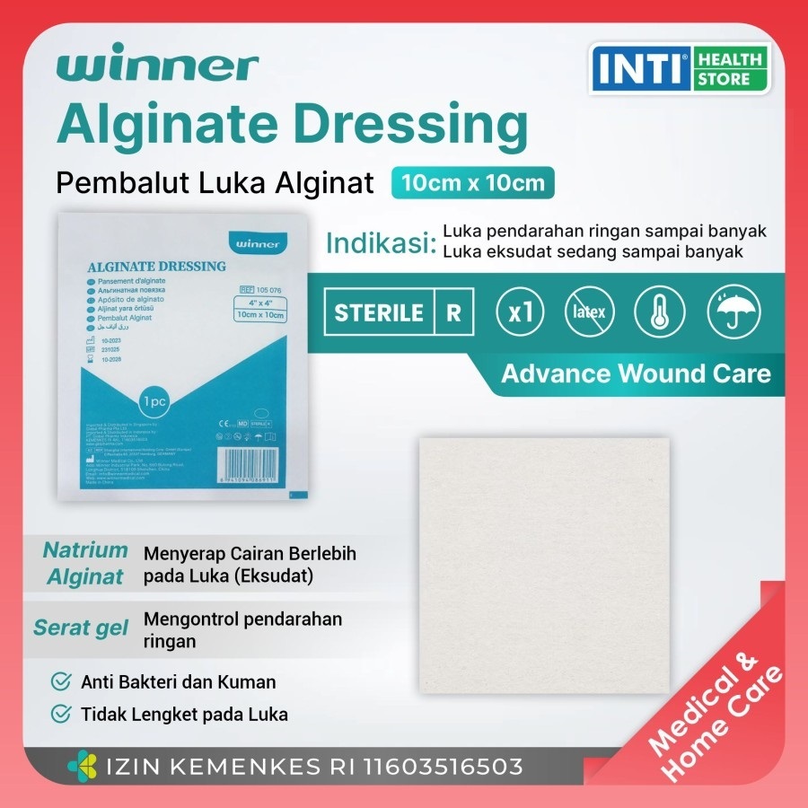 Jual Winner | Alginate Wound Dressing 10 x 10 CM | Plester Luka Bakar ...