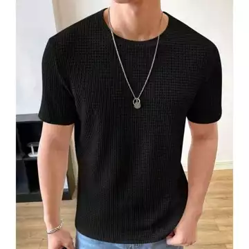 Kaos Polos Premium Waffle Kaos Lengan Pendek Kaos Oblong Pria Wanita Tebaru