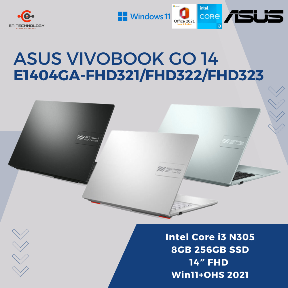 Jual ASUS E1404GA-FHD321/FHD322/FHD323 Core i3-N305 8GB 256SSD 14