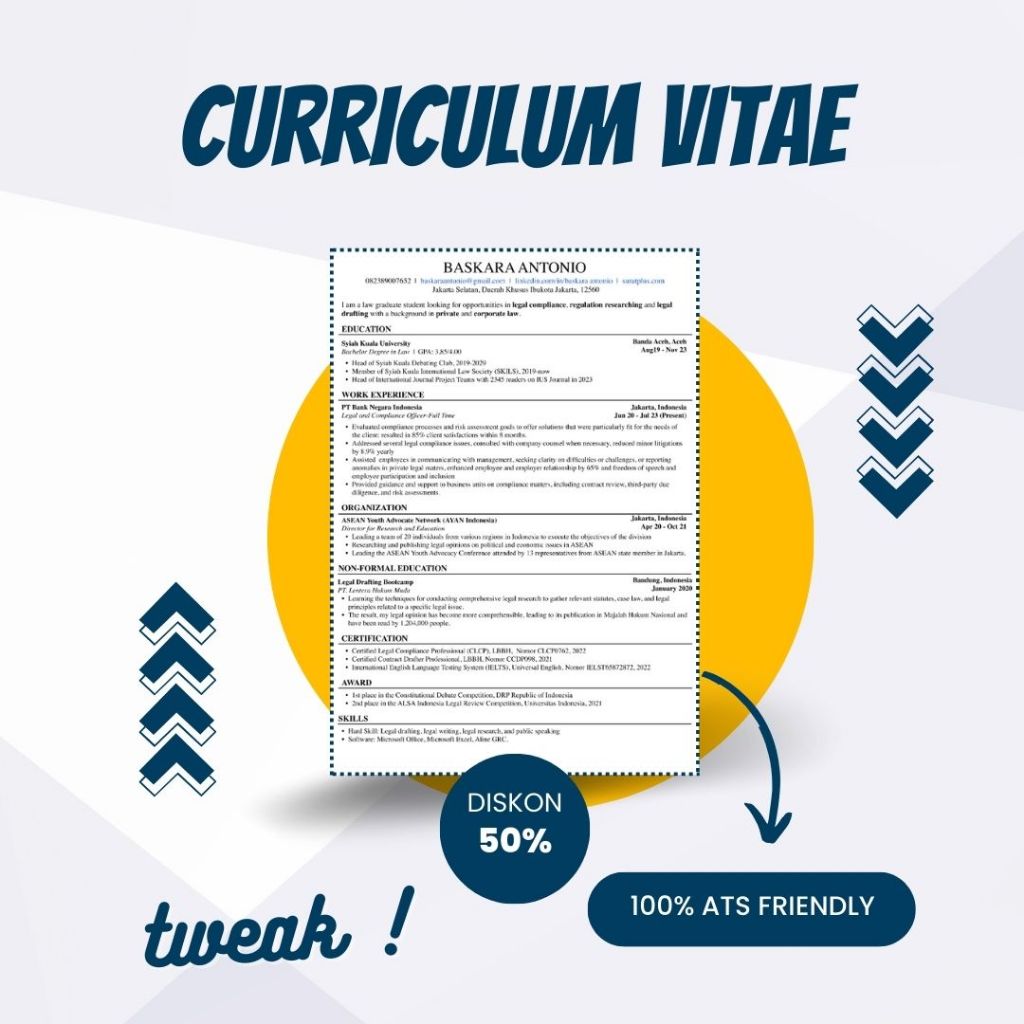 Jual CV ATS Friendly | Jasa Pembuatan CV ATS Friendly | CV ATS Friendly