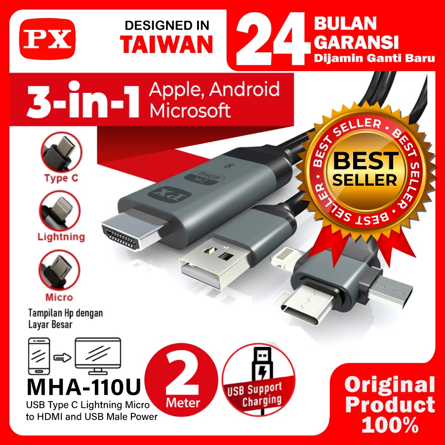 Jual Kabel HDMI to USB Micro Type C Lightning Converter TV IOS