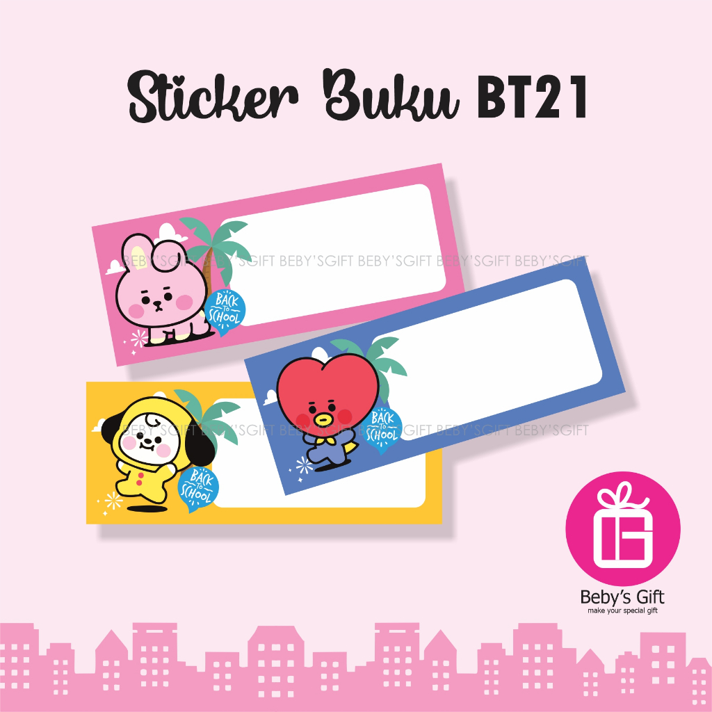 Jual Sticker Buku BT21 (Tidak Bisa Custom) Label Stiker Karakter ...