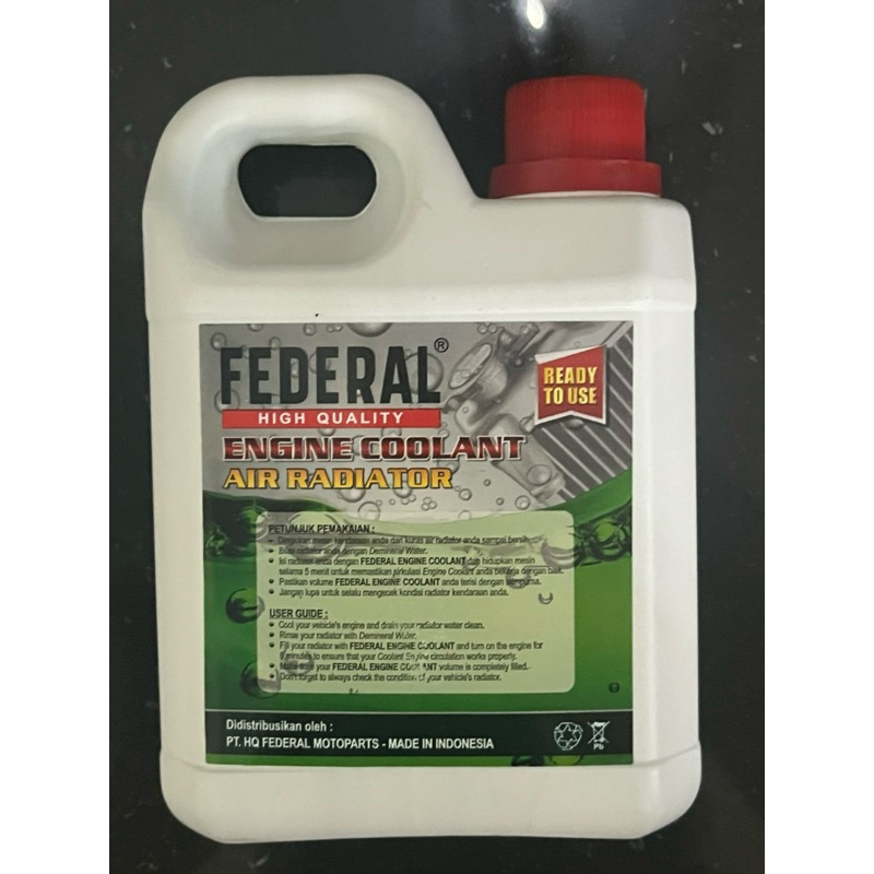 Jual AIR RADIATOR COOLANT MOTOR FEDERAL 1 LITER | Shopee Indonesia