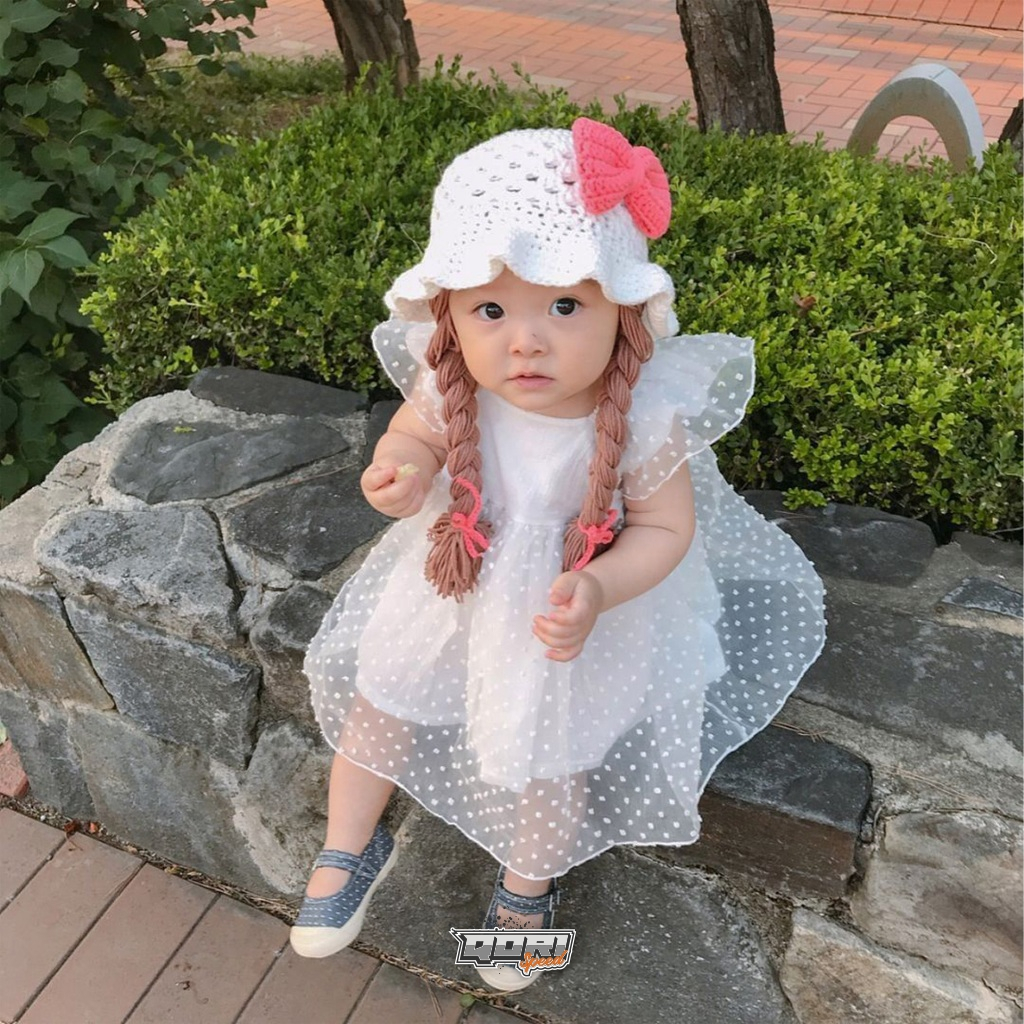 Jual Topi Renda Rambut Kepang Anak Motif Bunga dan Vita | Shopee Indonesia