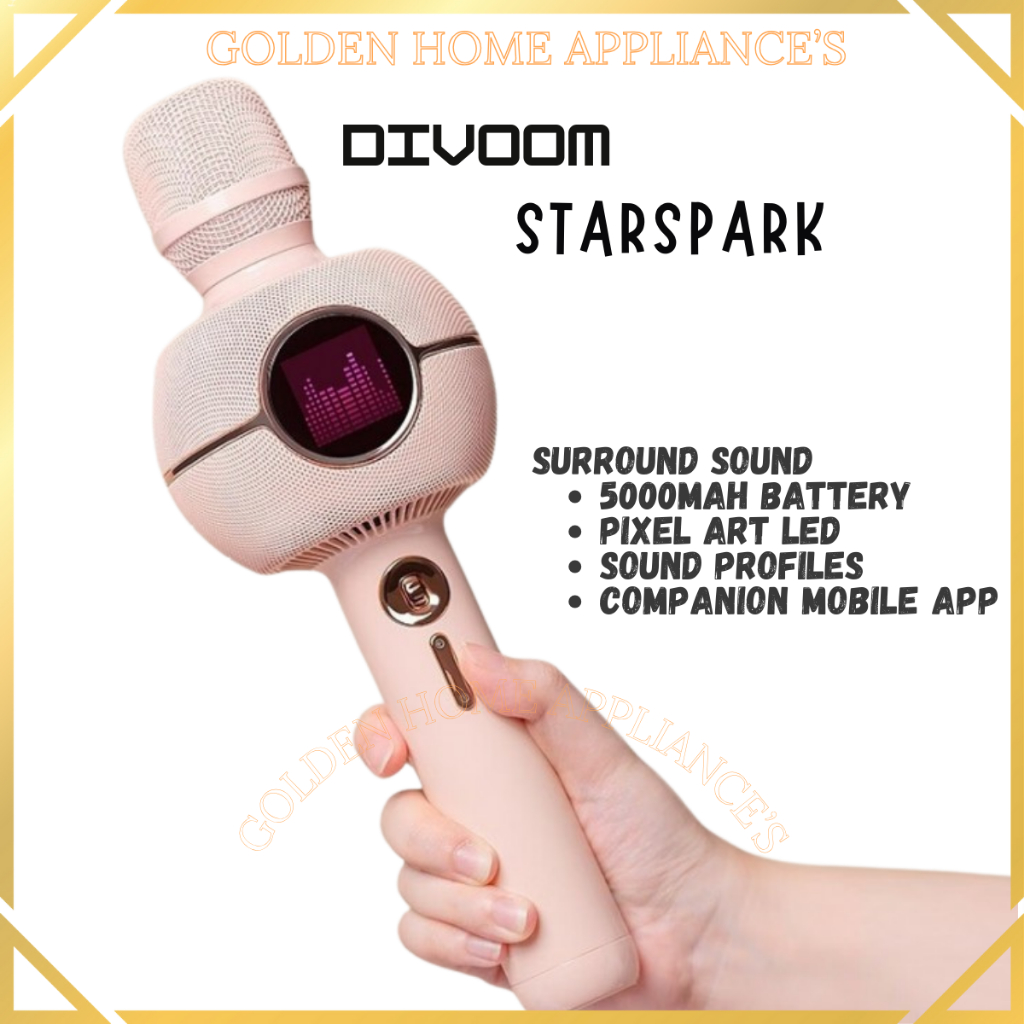 Jual Microphone Divoom Starspark - Handheld KTV Pixel Art Karaoke ...